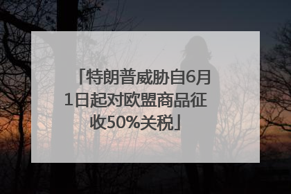 特朗普威胁自6月1日起对欧盟商品征收50%关税